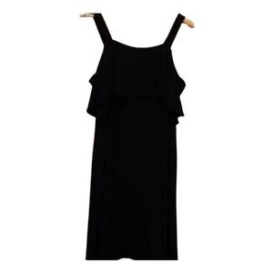 Aritzia brand Wilfred black ruffle mini dress